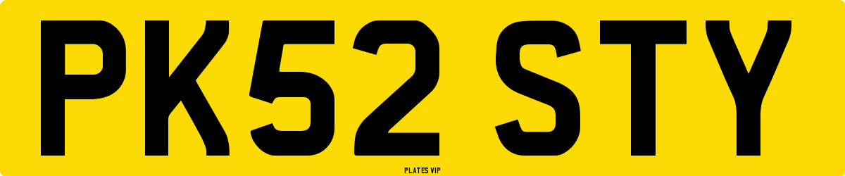 PK52 STY Number Plate