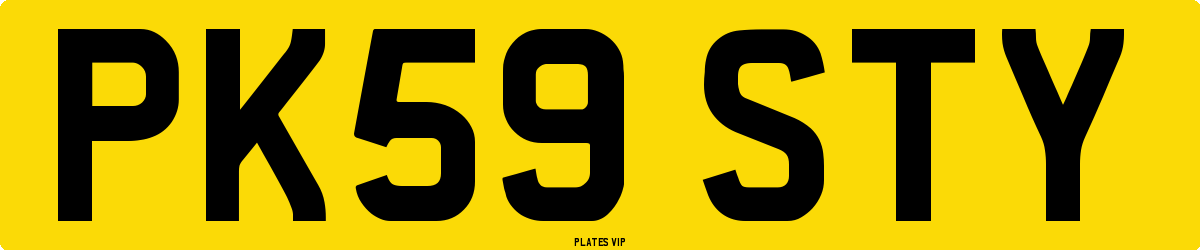 PK59 STY Number Plate