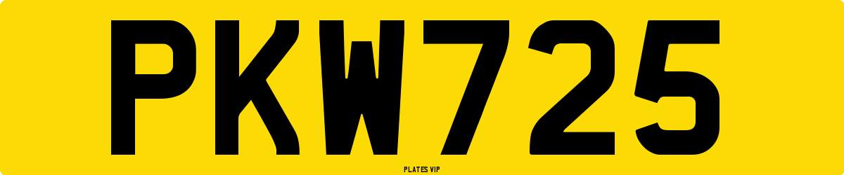 PKW725 Number Plate