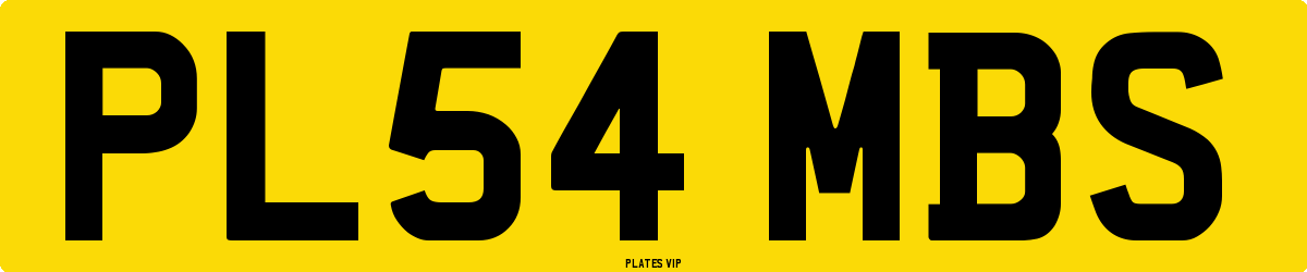 PL54 MBS Number Plate