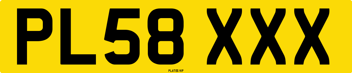 PL58 XXX Number Plate