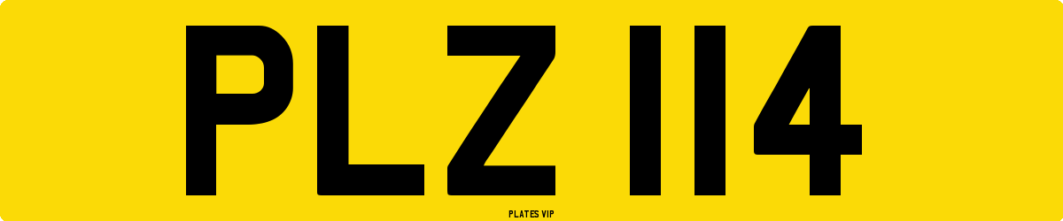 PLZ 114 Number Plate