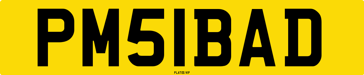 PM 51 BAD Number Plate