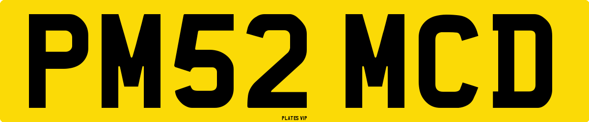 PM52 MCD Number Plate
