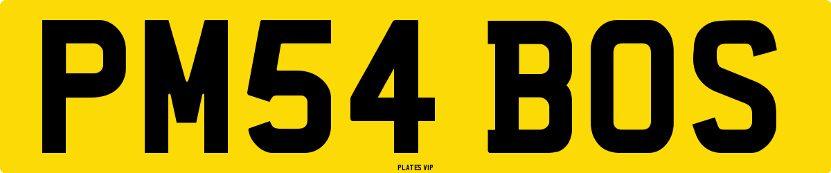 PM54 BOS Number Plate