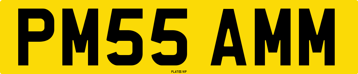 PM55 AMM Number Plate
