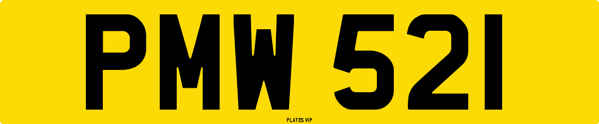 PMW 521 Number Plate