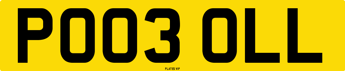 PO03 OLL Number Plate