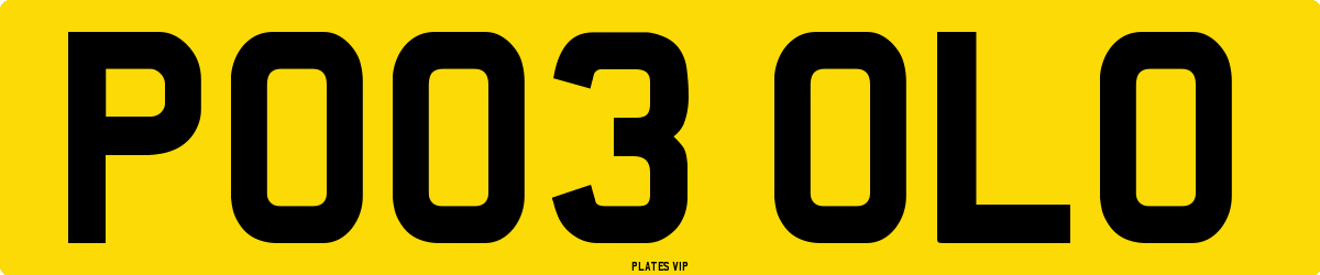PO03 OLO Number Plate