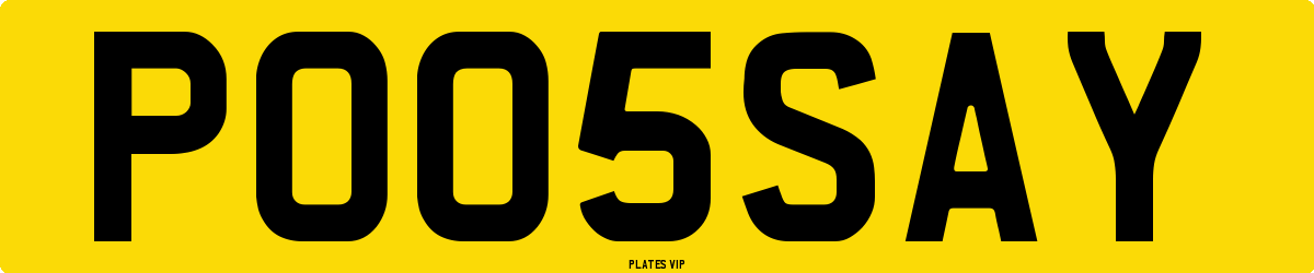 PO05SAY Number Plate