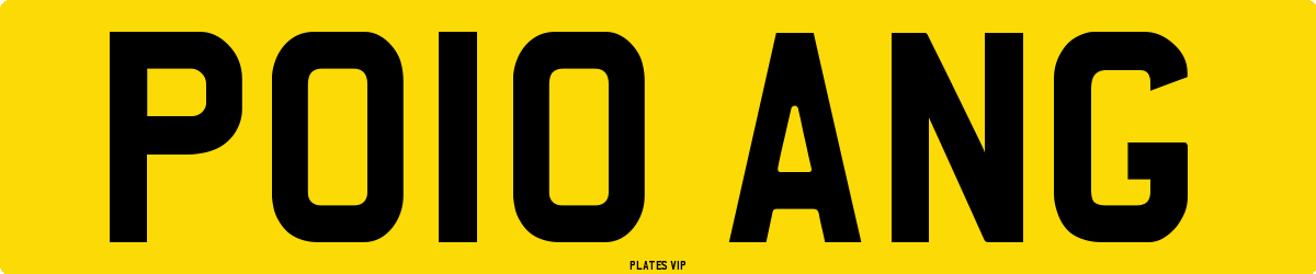 PO10 ANG Number Plate