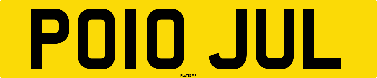 PO10 JUL Number Plate