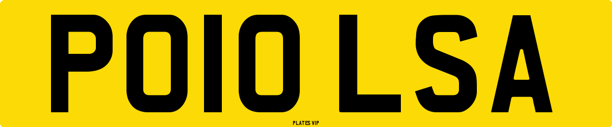 PO10 LSA Number Plate