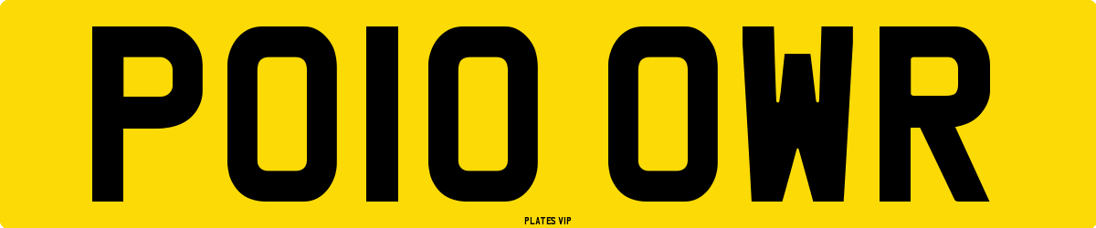 PO10 OWR Number Plate