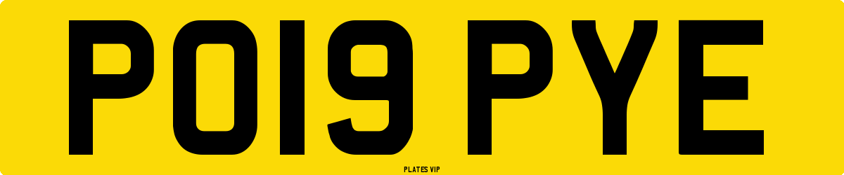 PO19 PYE Number Plate