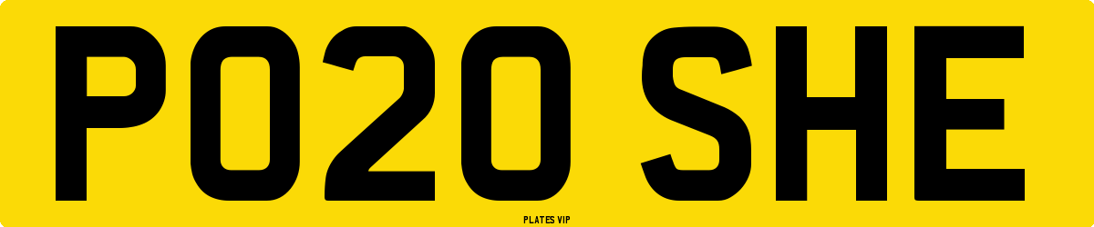 PO20 SHE Number Plate