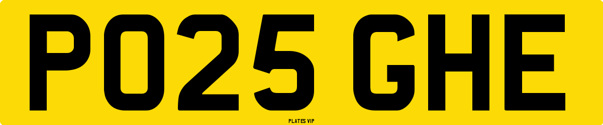 PO25 GHE Number Plate