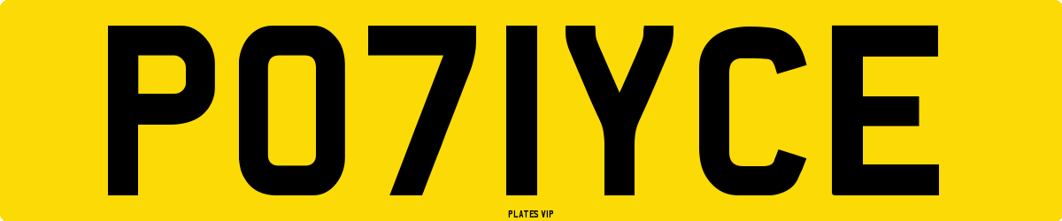PO71YCE Number Plate