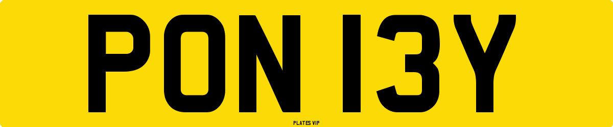 PON 13Y Number Plate