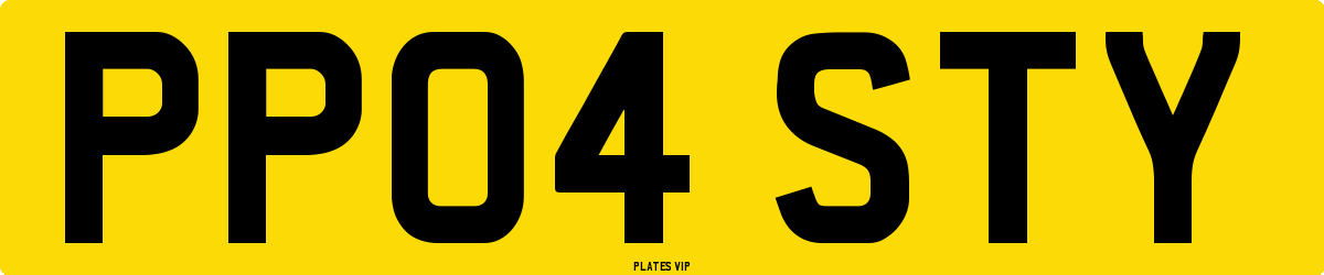 PP04 STY Number Plate