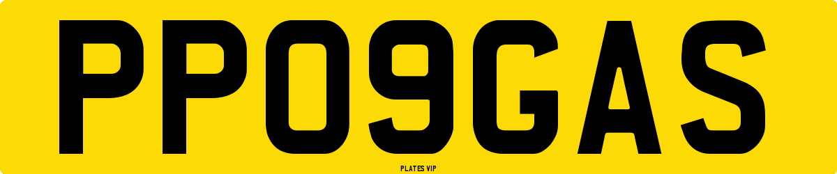 PP09GAS Number Plate