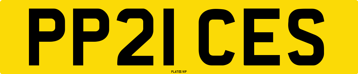 PP21 CES Number Plate