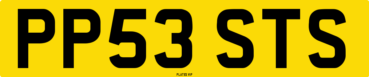 PP53 STS Number Plate