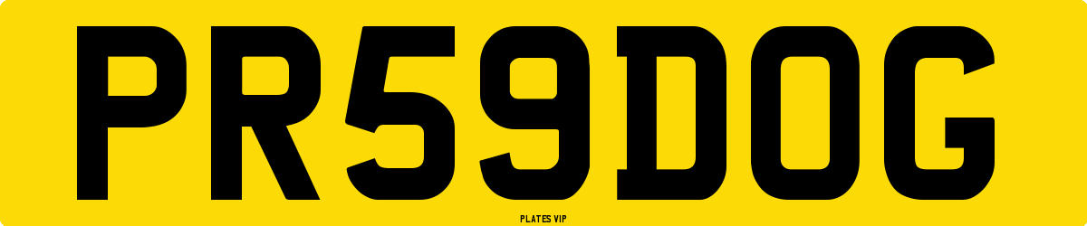 PR 59 DOG Number Plate