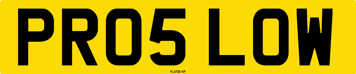 PR05 LOW Number Plate