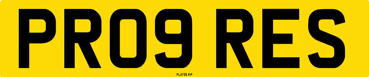 PR09 RES Number Plate