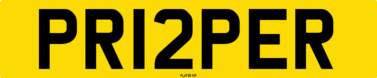 PR12PER Number Plate