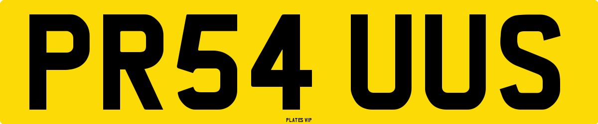PR54 UUS Number Plate
