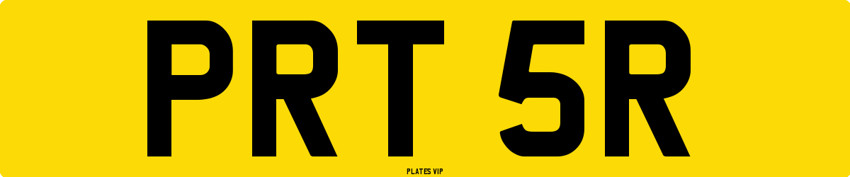 PRT 5R Number Plate