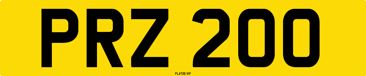PRZ 200 Number Plate