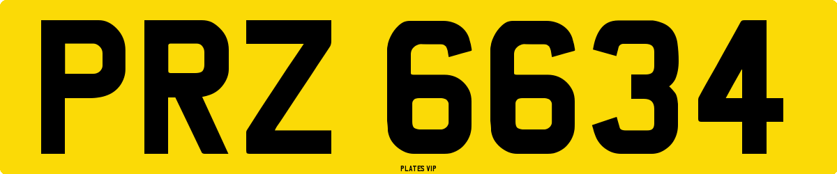 PRZ 6634 Number Plate