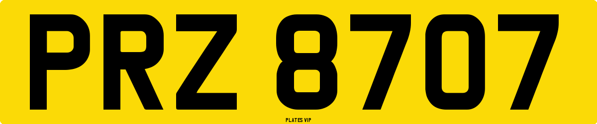 PRZ 8707 Number Plate