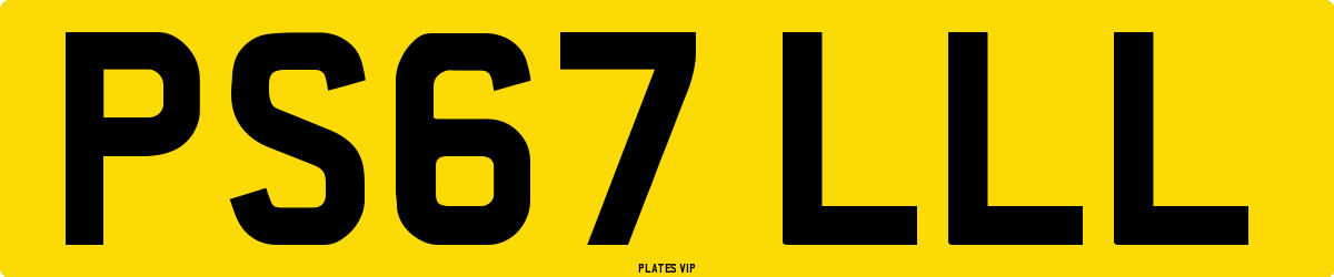 PS67 LLL Number Plate