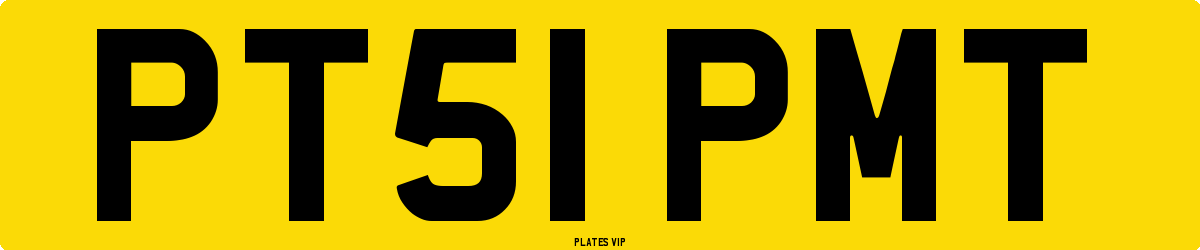 PT51 PMT Number Plate