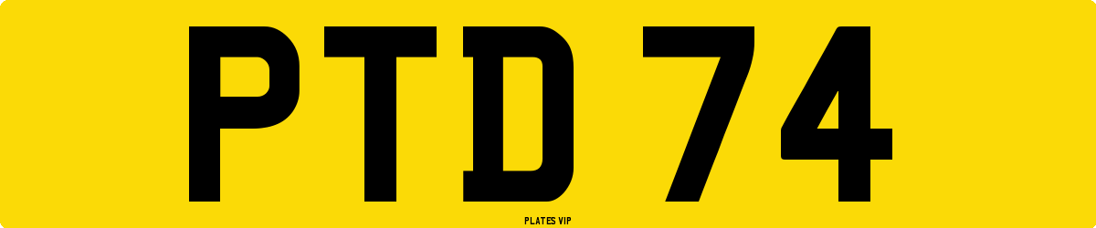 PTD 74 Number Plate