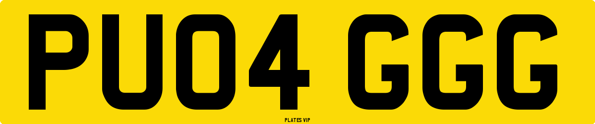 PU04 GGG Number Plate