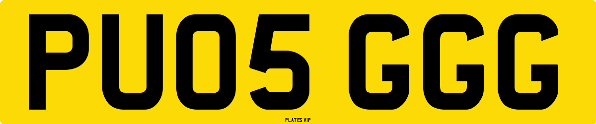 PU05 GGG Number Plate
