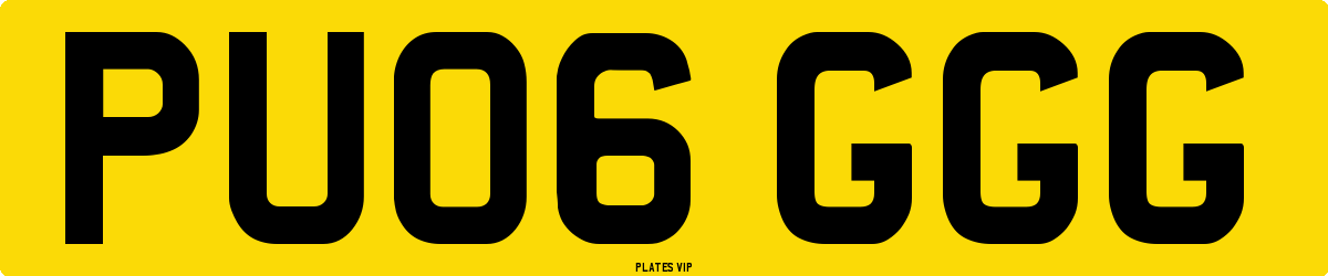 PU06 GGG Number Plate