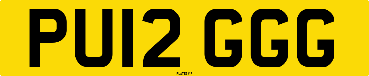 PU12 GGG Number Plate