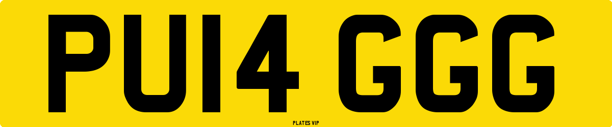 PU14 GGG Number Plate