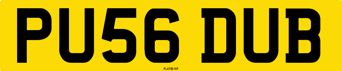 PU56 DUB Number Plate