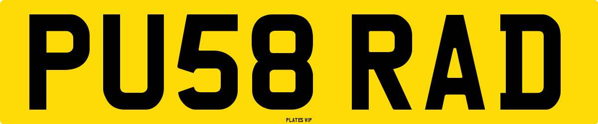 PU58 RAD Number Plate