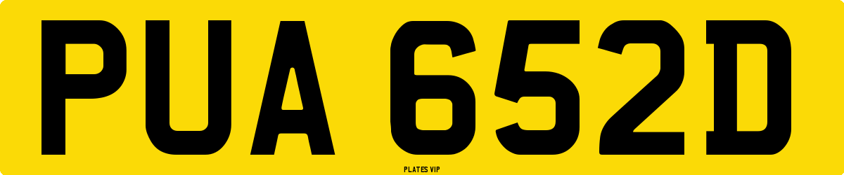 PUA 652D Number Plate
