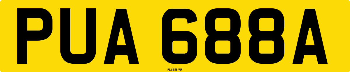 PUA 688A Number Plate