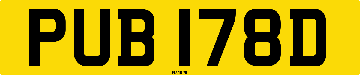 PUB 178D Number Plate
