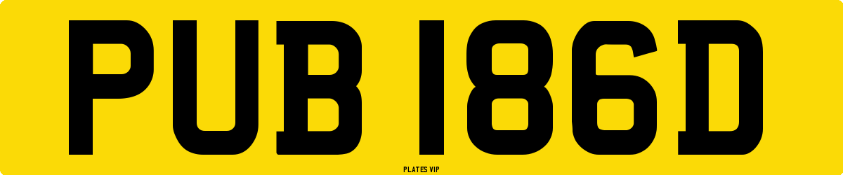 PUB 186D Number Plate